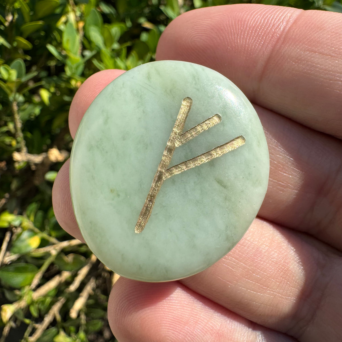 Green Jade Futhark Runes Set of 25