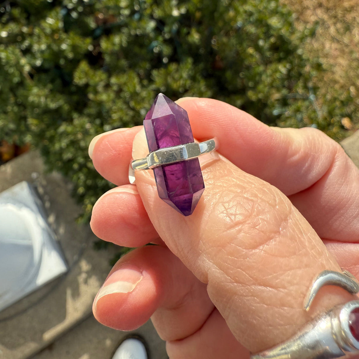 Amethyst Double Terminated Ring