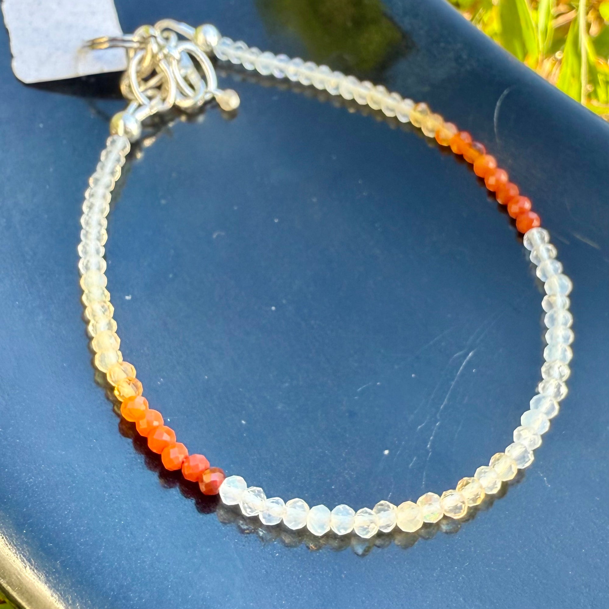 Dainty Faceted Gemstone Bracelet