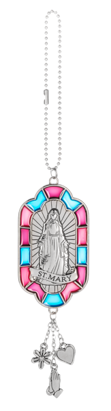 Stained Glass Saint Car Charm