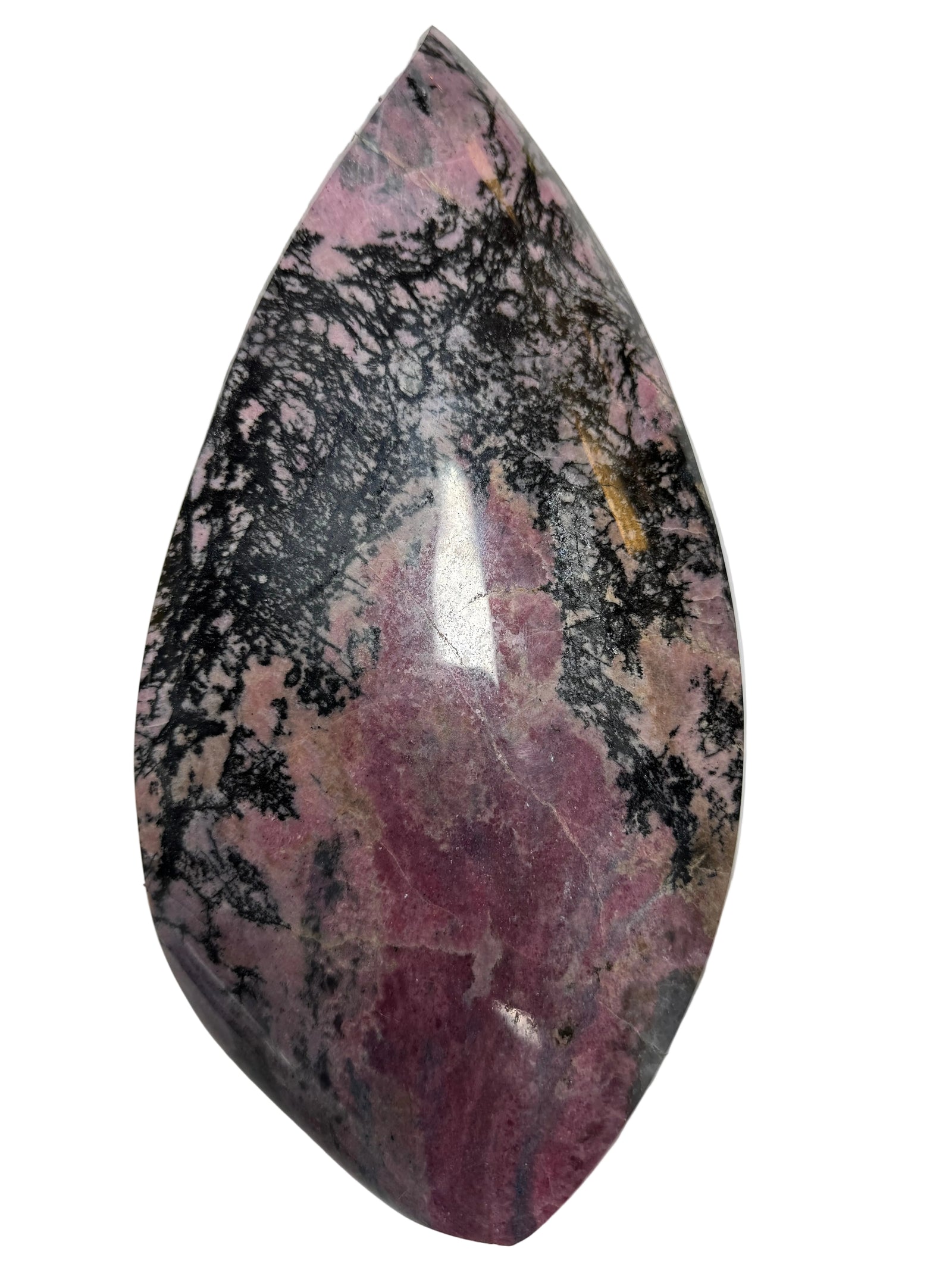 Rhodonite Flame Polished Gemstone Specimen | Large Rhodonite Flame for Forgiveness & Heart Healing