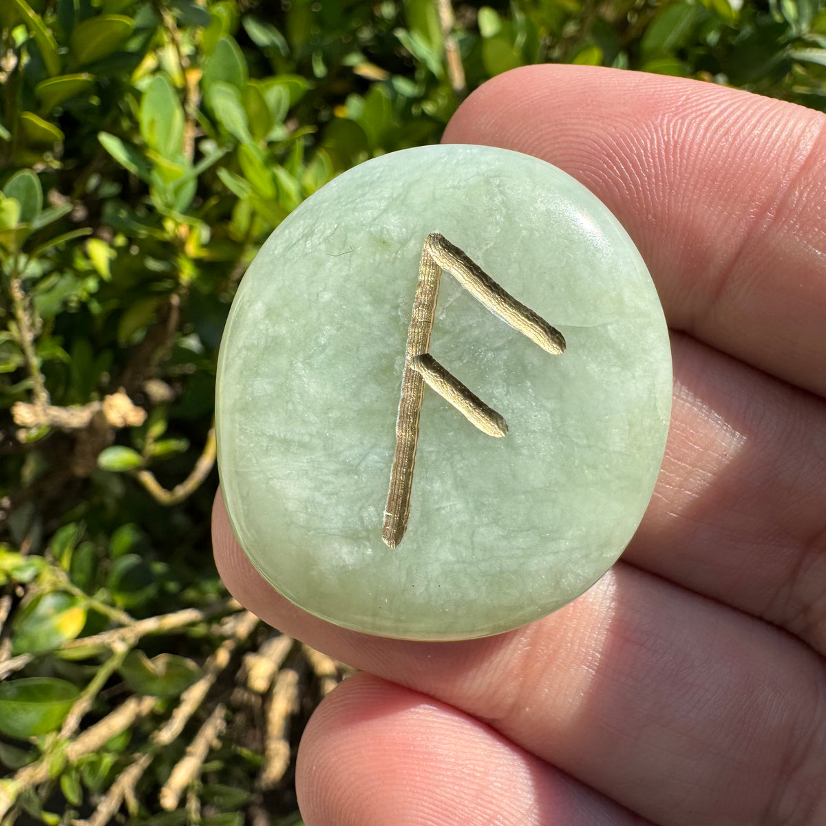 Green Jade Futhark Runes Set of 25