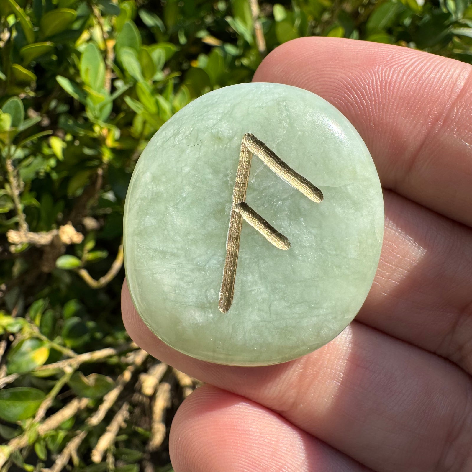 Green Jade Futhark Runes Set of 25