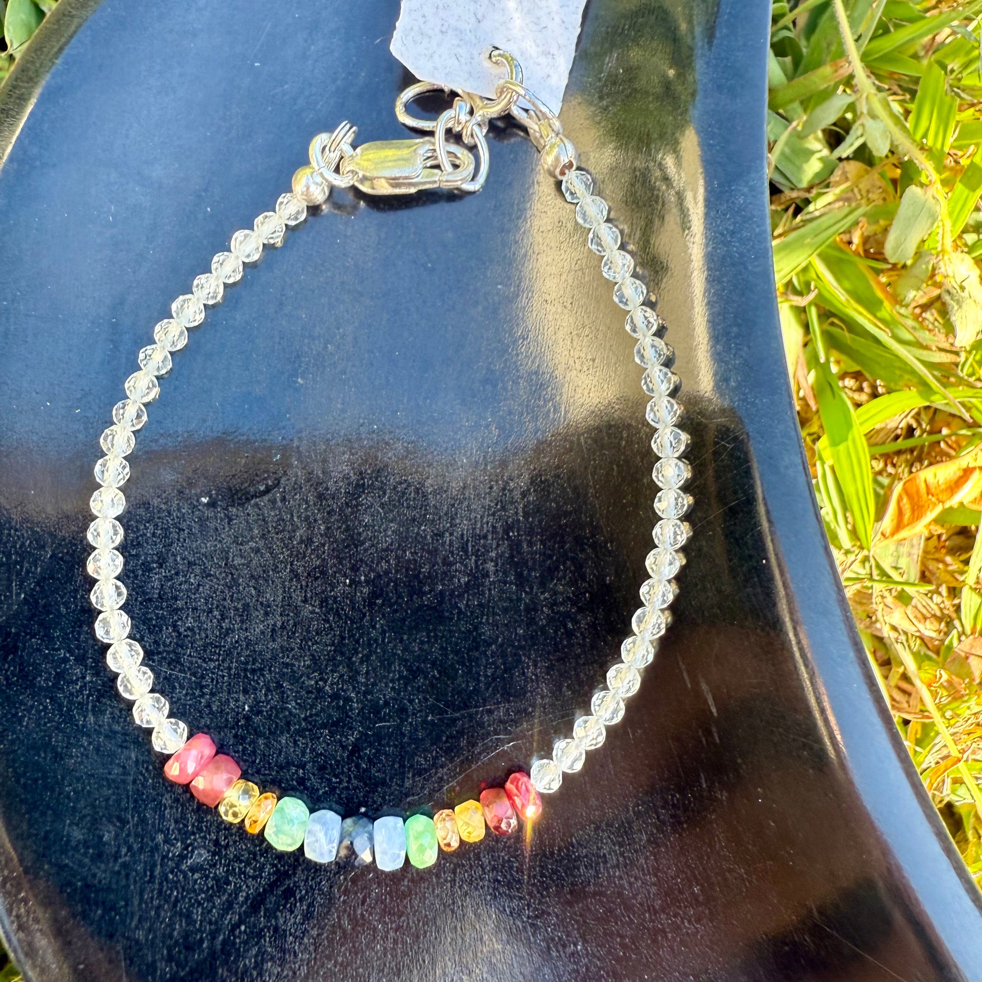 Dainty Faceted Gemstone Bracelet
