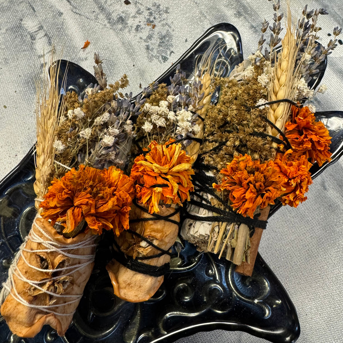 Handcrafted Floral Smudge Stick | Sage & Botanicals for Cleansing