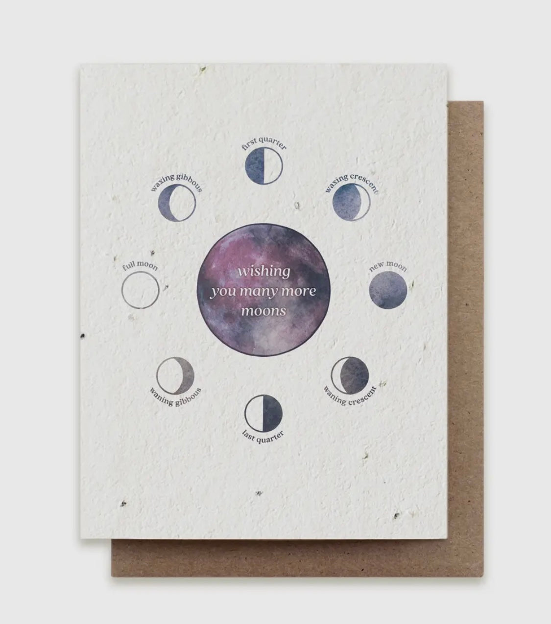 Moon Phase Birthday Card - Plantable Seed Paper