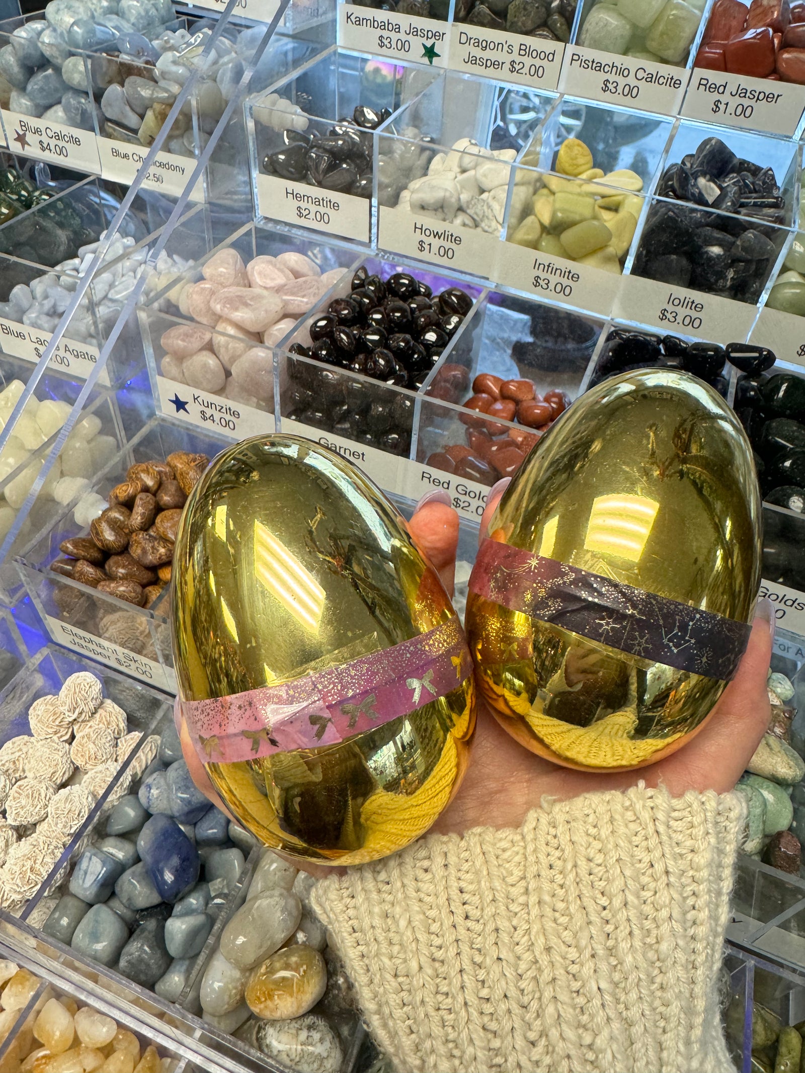 Egg-citing Treasures: Easter Eggs Prefilled with Toys and Crystals/Fossils