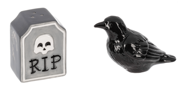 Spooky Stackers - Crow and Gravestone Salt & Pepper Shakers