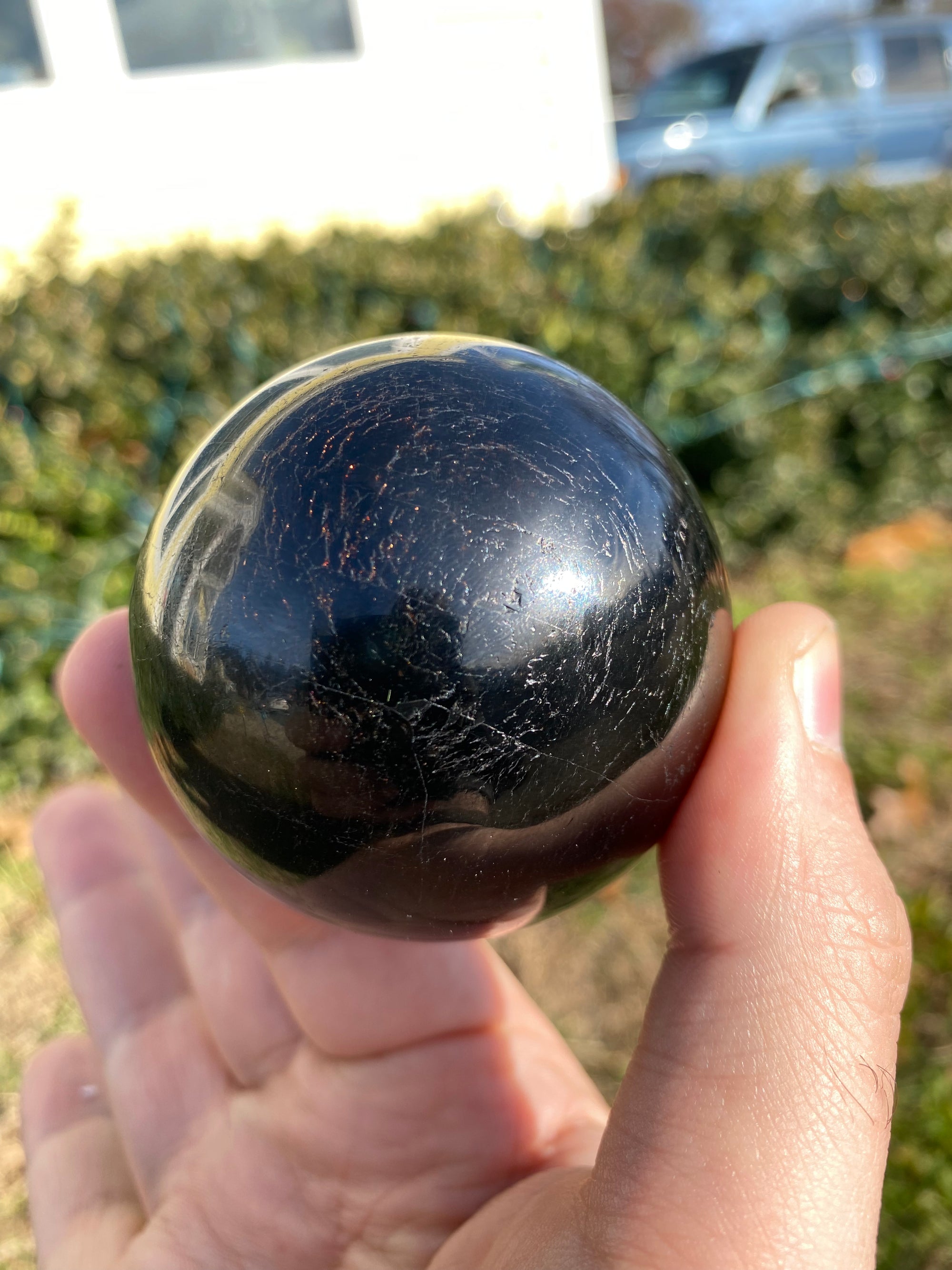 Black Tourmaline Gemstone Sphere