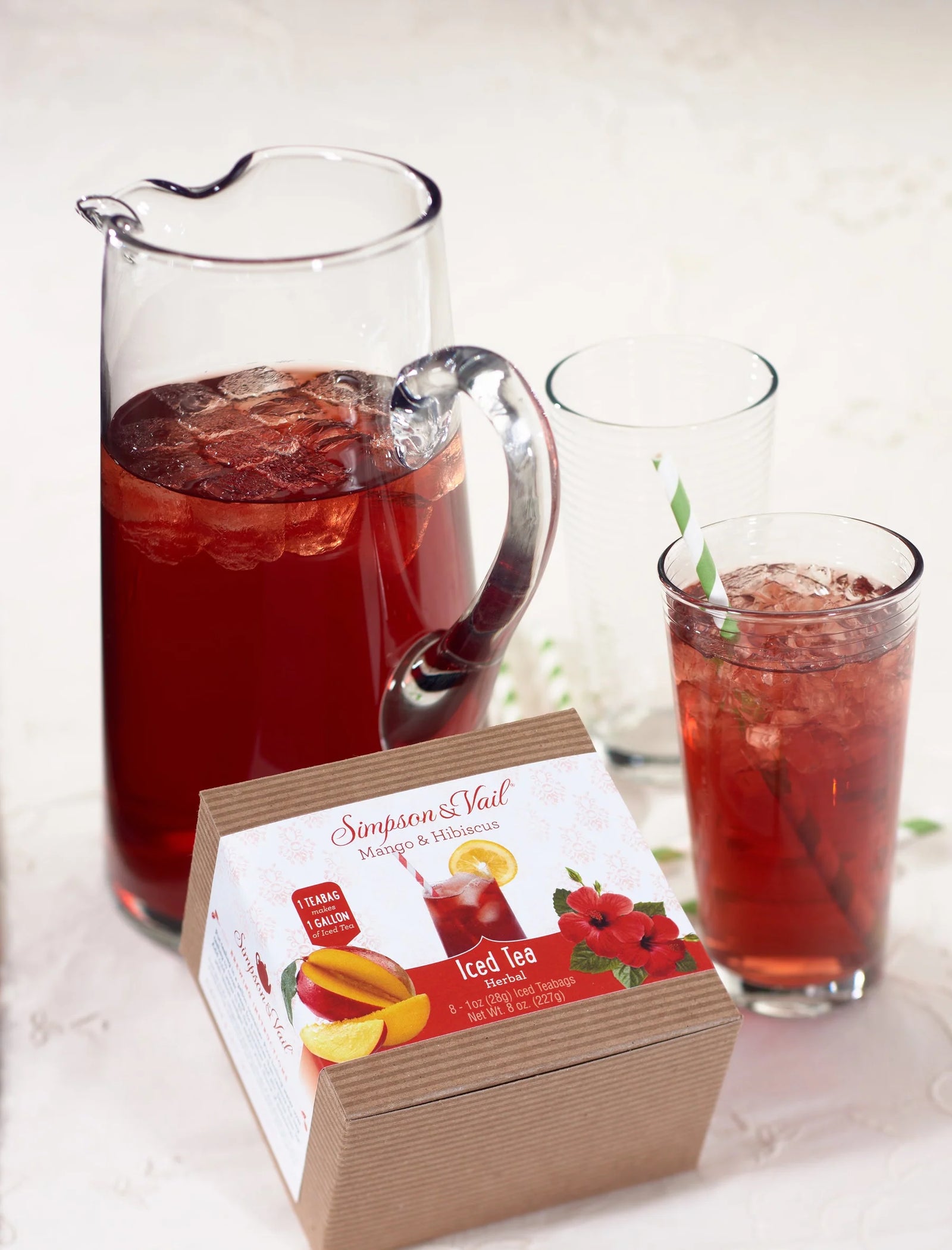Mango & Hibiscus Herbal Fruits Iced Teabags - 8 Count