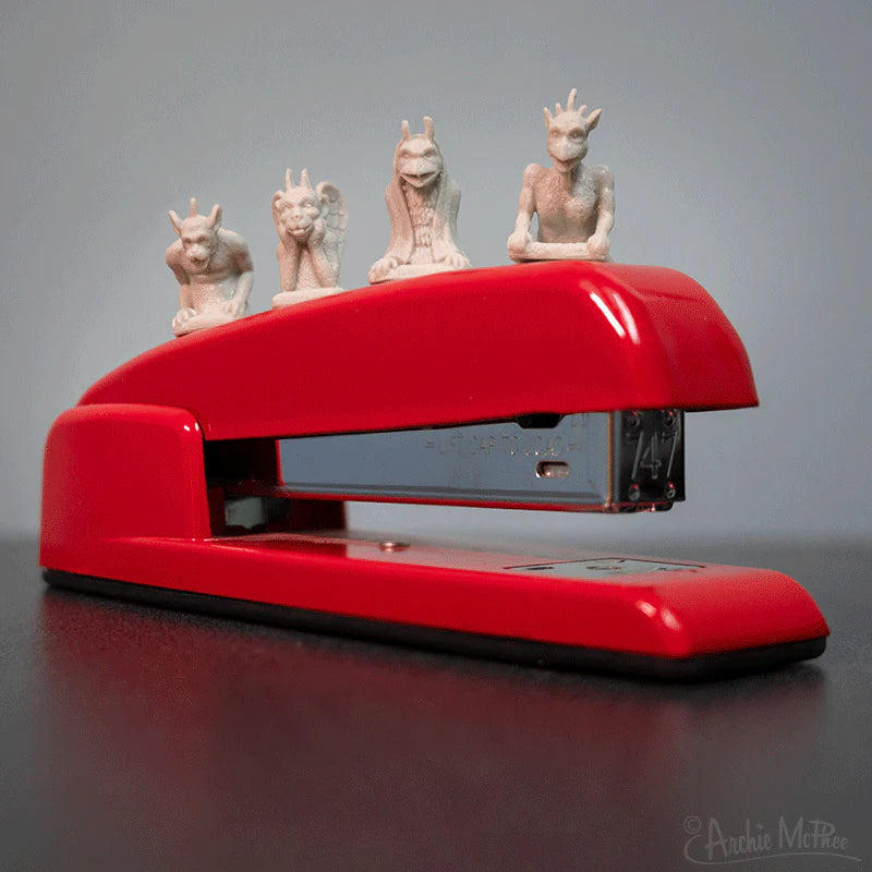 Itty Bitty Gargoyles 🖤 Set of 4 Mini Hard Vinyl Figures • 1.125" Desktop Protectors