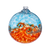 Van Glow 6" Aqua and Orange hand-blown Art Glass Ornament