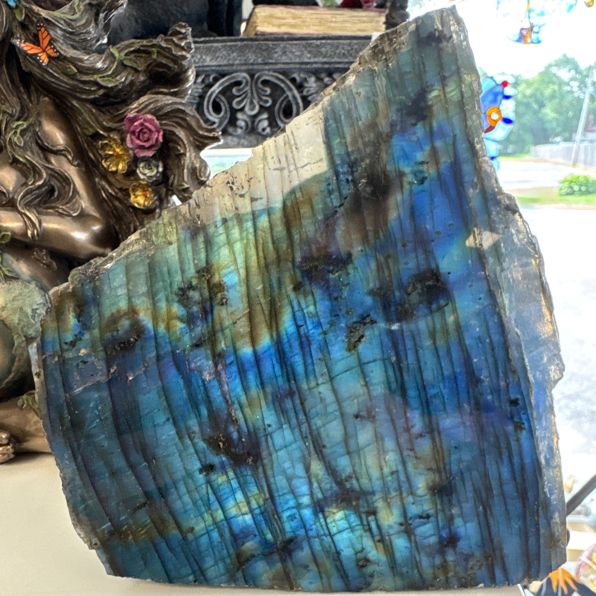 Labradorite Polished Face Raw Backside