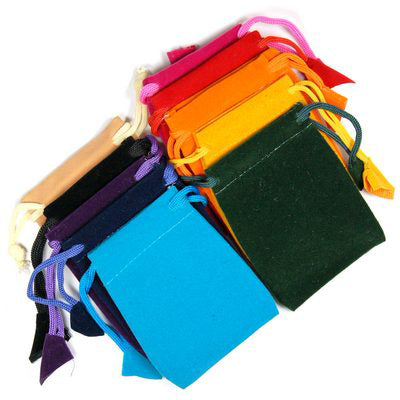 Drawstring Velveteen Bag | Crystal Pouches