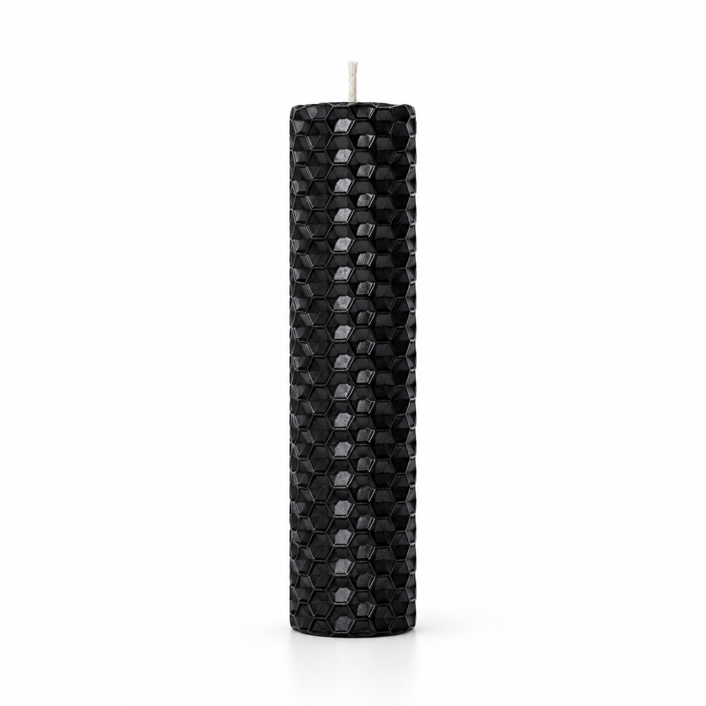4-inch hand-rolled natural beeswax candles in multiple colors, including black and white, sold individually for home and altar décor