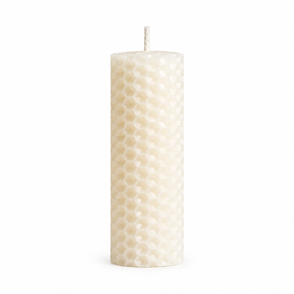 4-inch hand-rolled natural beeswax candles in multiple colors, including black and white, sold individually for home and altar décor