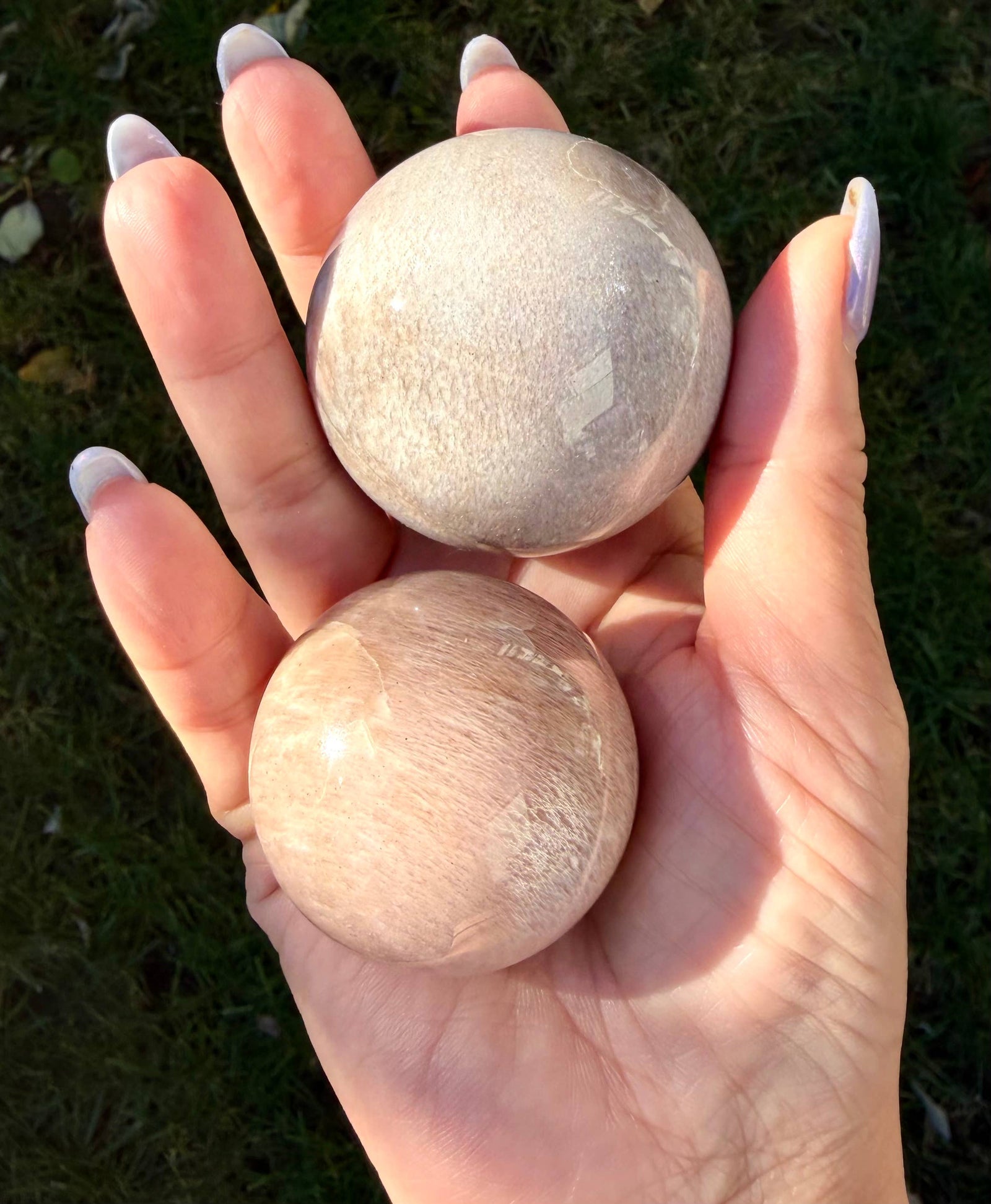Peach Moonstone Sphere - 40-50mm Crystal Ball for Calm & Intuition