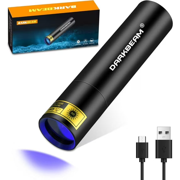 UV Flashlight - 365NM USB Rechargeable Ultraviolet Black Light