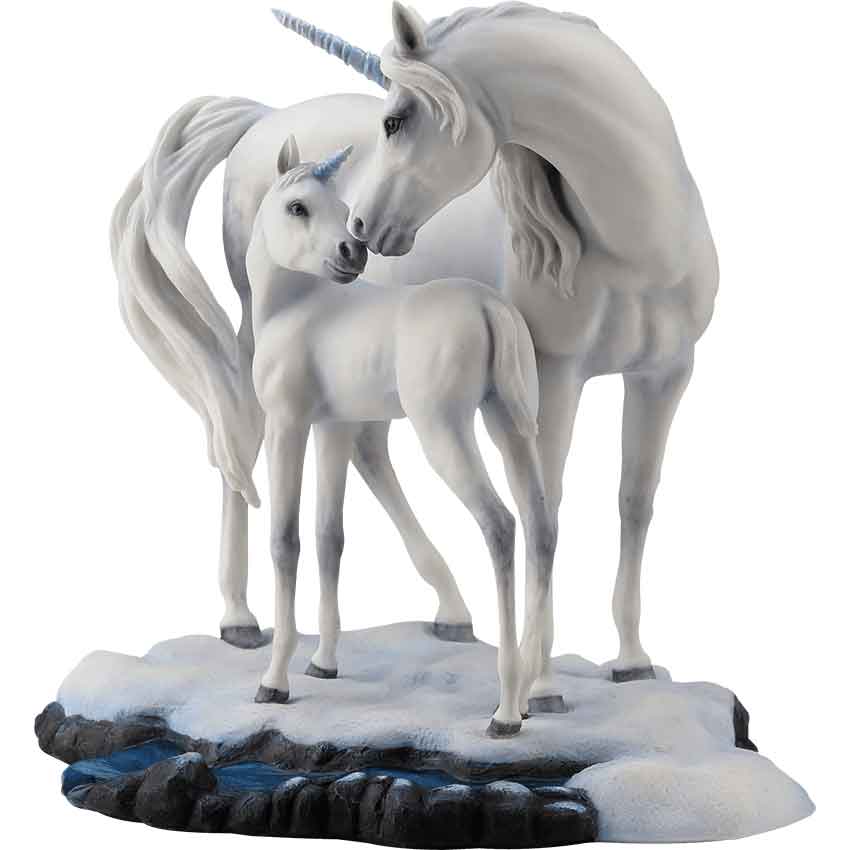 Sacred Love Unicorn and Foal Statue By Lisa Parker