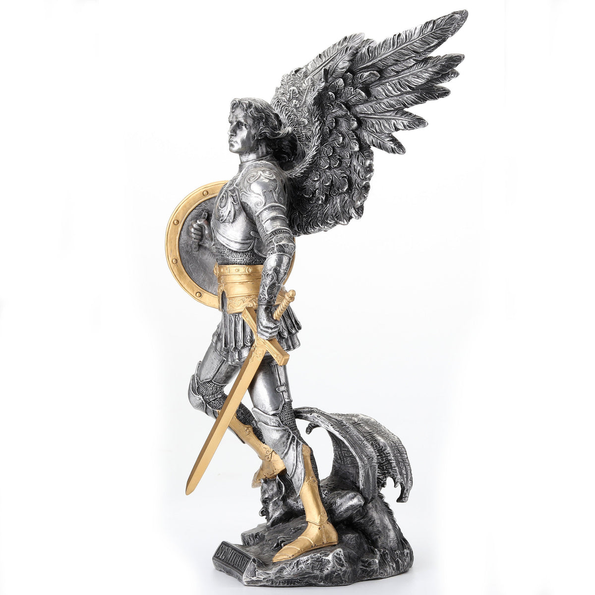 Saint Michael Archangel Statue (Pewter &
Gold)