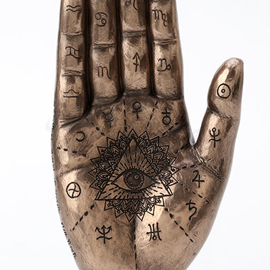 Hamsa Hand of Fatima Decorative Statue with Symbols