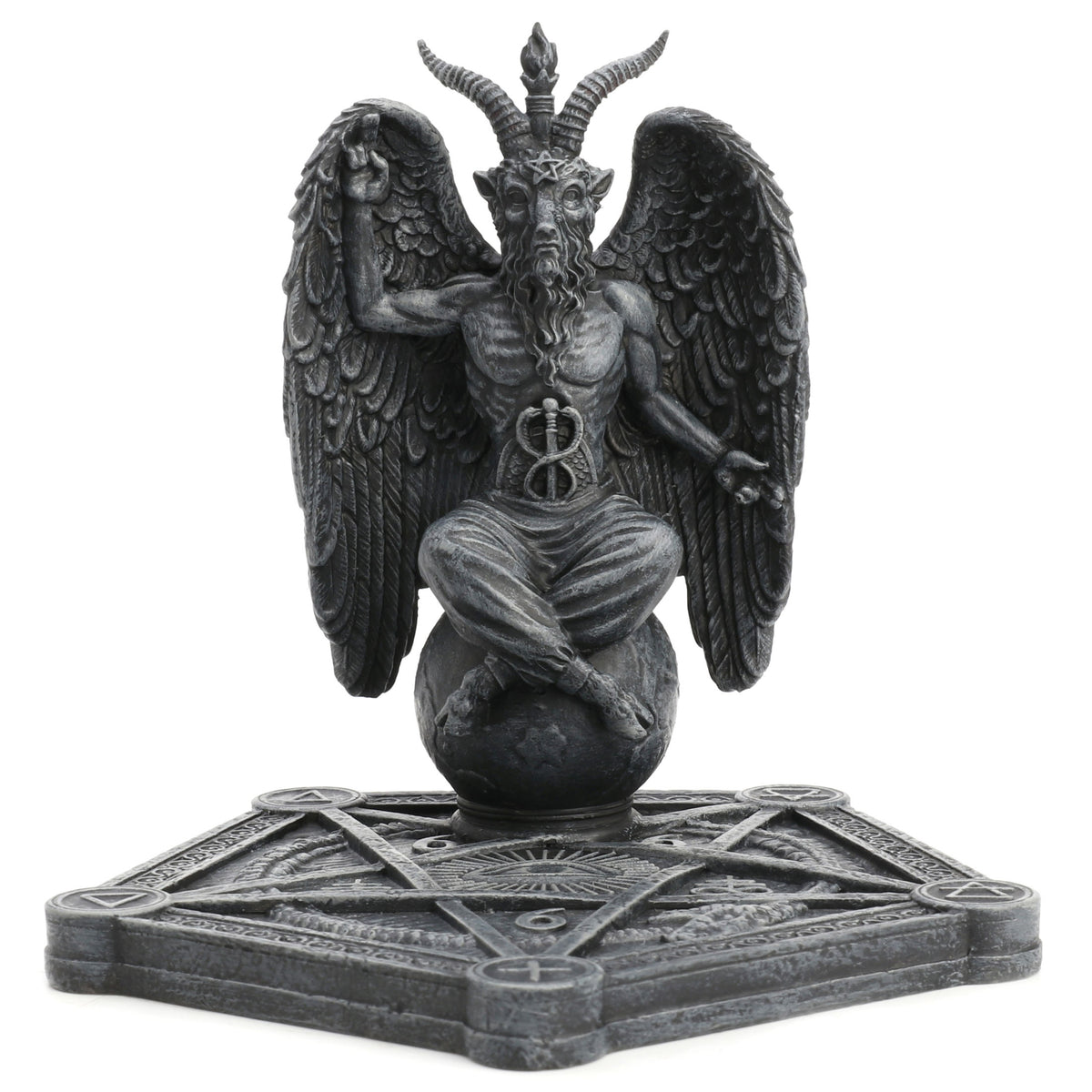 Baphomet Incense Stick Burner with Pentagram Base – Gothic Witchy Decor Altar Holder Spiritual Tool