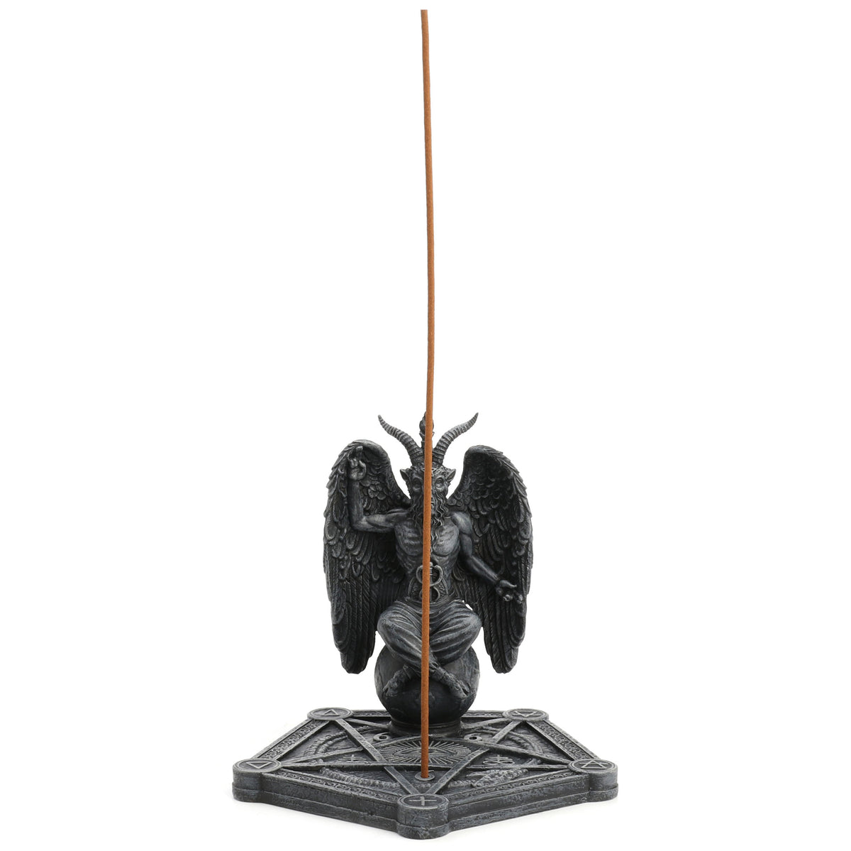 Baphomet Incense Stick Burner with Pentagram Base – Gothic Witchy Decor Altar Holder Spiritual Tool