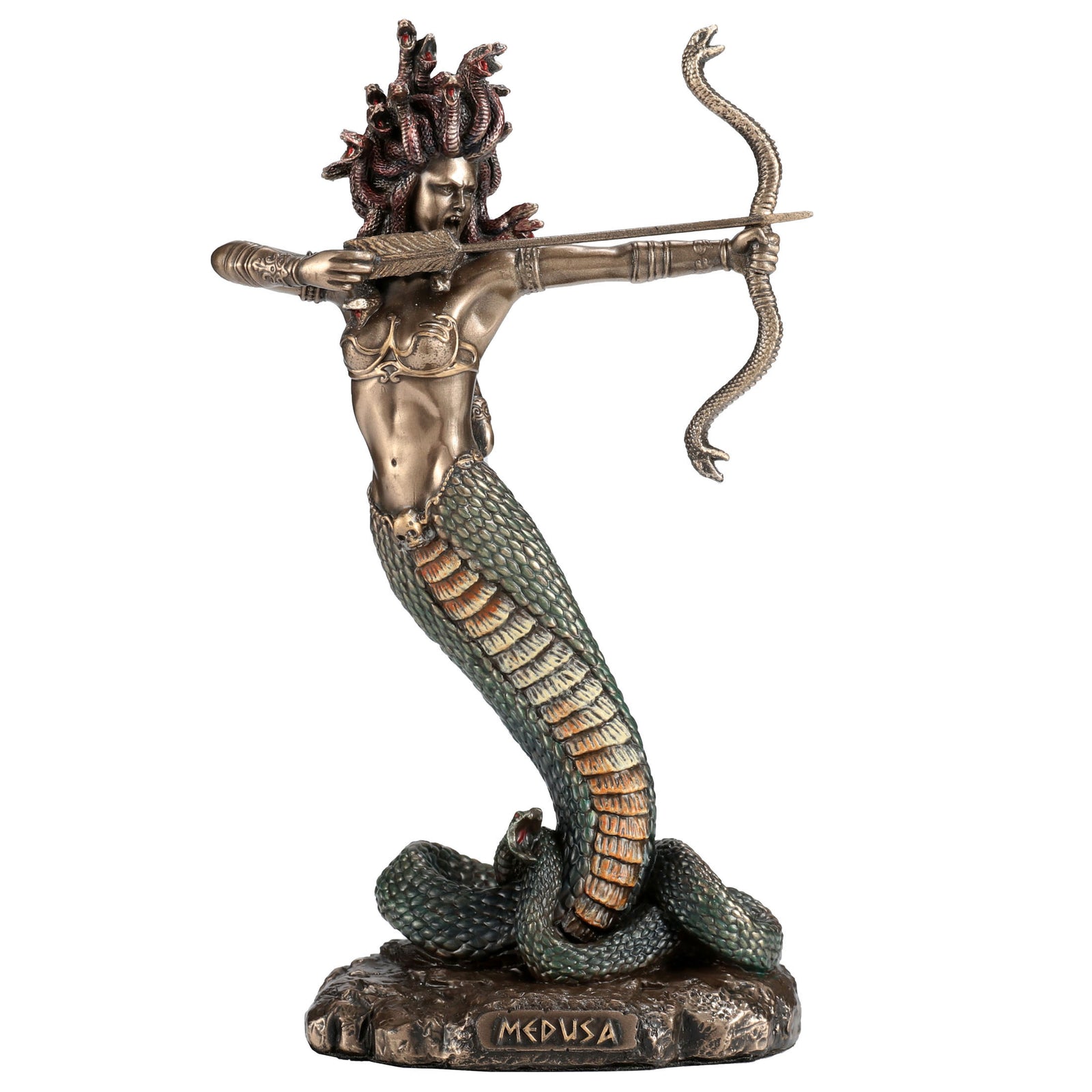 Furious Medusa with a Bow Statue