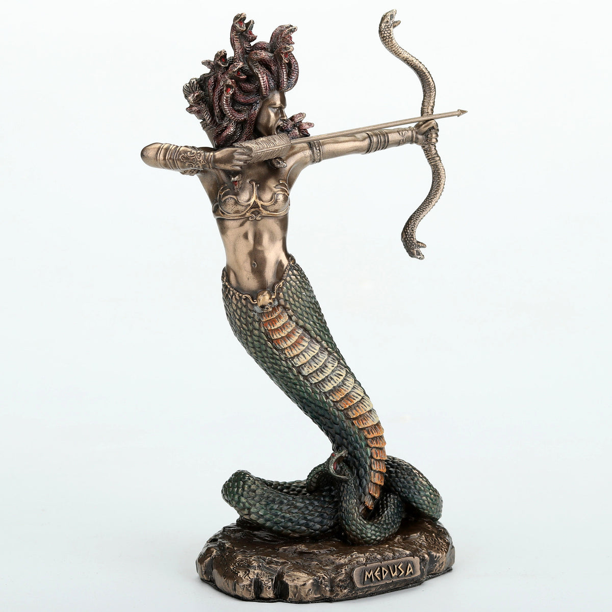 Furious Medusa with a Bow Statue