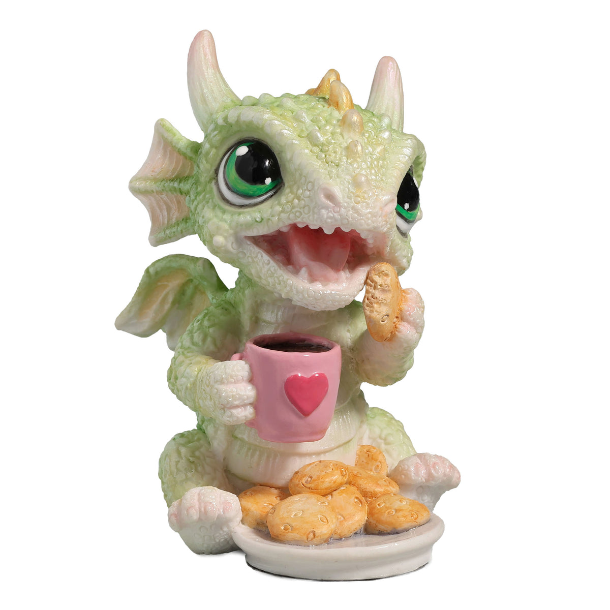 Dessert Hour Baby Dragon Statue – Cookie Coffee Dragon Figurine