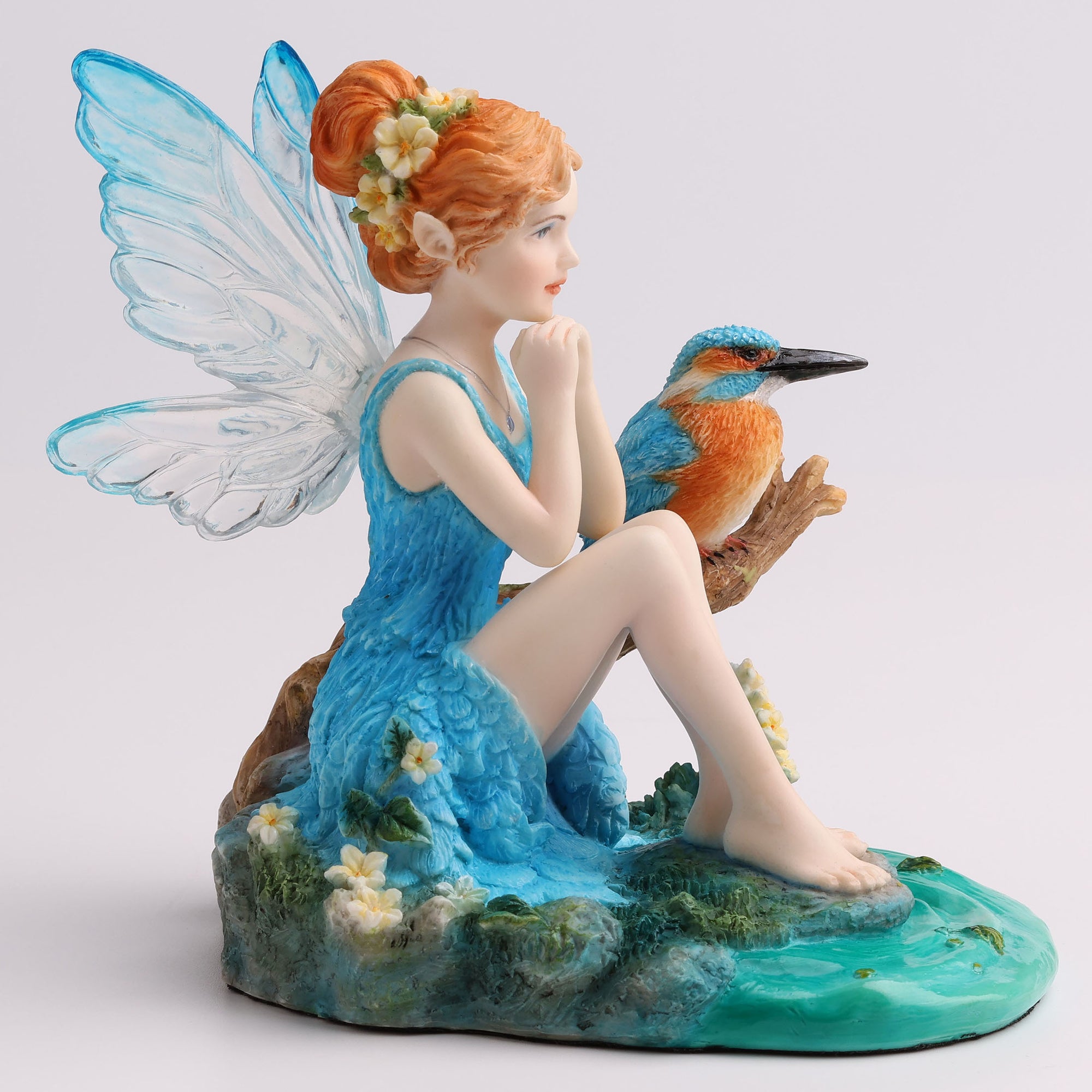 Kingfisher and the Turquoise Fairy Statue