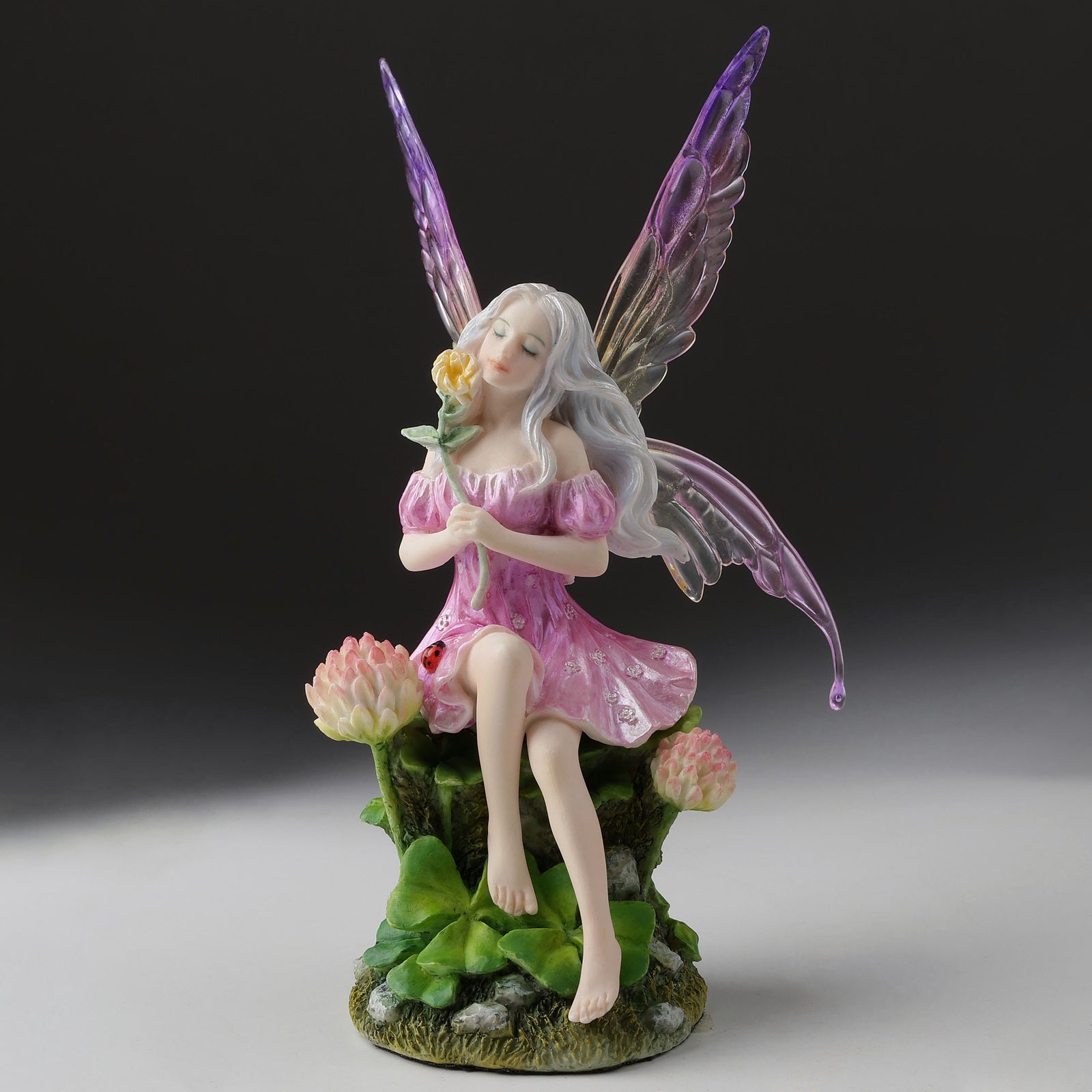 Pink Fairy and the Clovers Statue