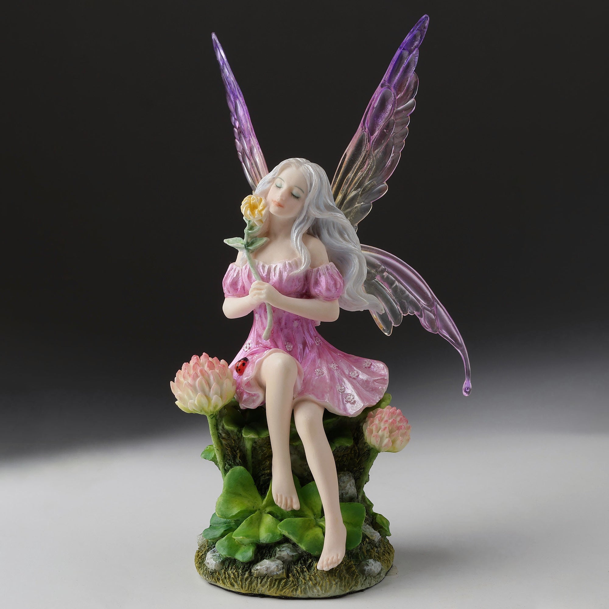 Pink Fairy and the Clovers Statue