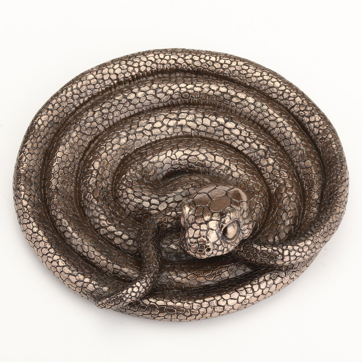 Coiling Snake Altar Plate | Cold Cast Bronze Offering Dish