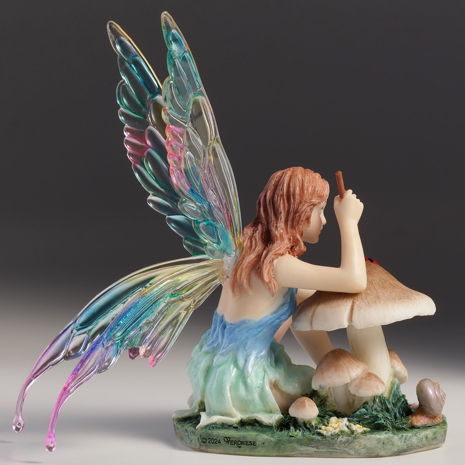 Chromatic Fairy Painting Lady Bug Statue