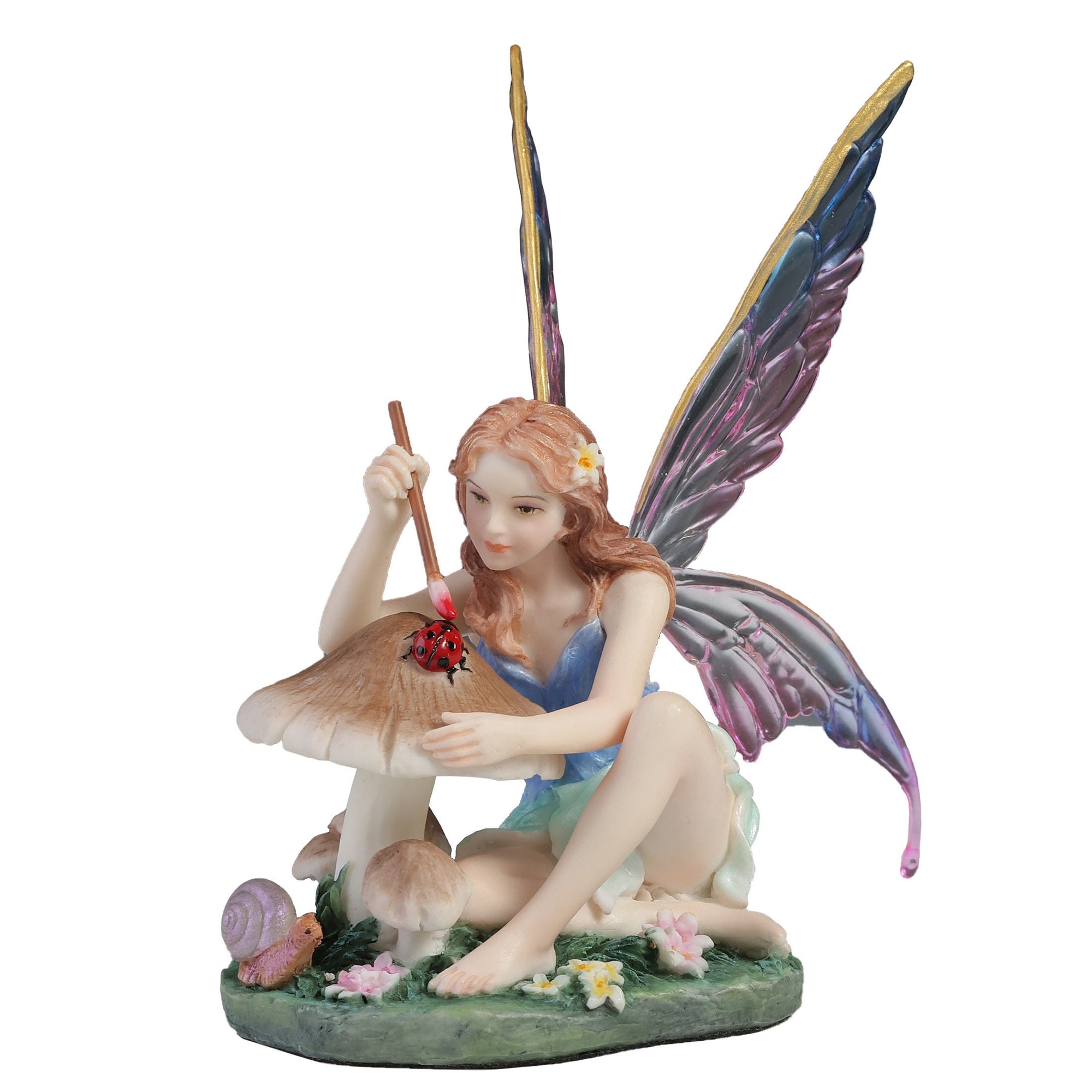Chromatic Fairy Painting Lady Bug Statue