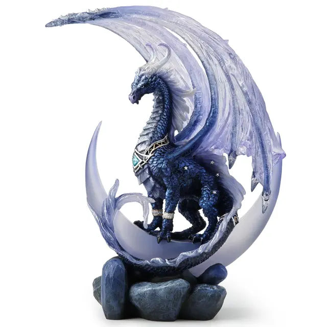Nytheria Lunaris Seeker Dragon Statue | Moon, Night & Tides - 9⅛"