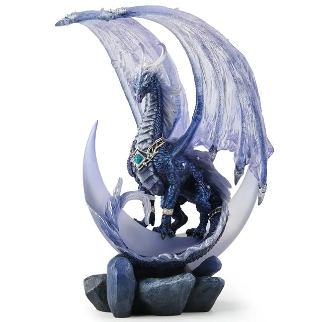 Nytheria Lunaris Seeker Dragon Statue | Moon, Night & Tides - 9⅛"