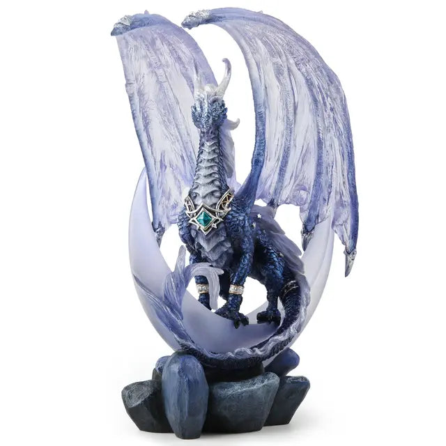 Nytheria Lunaris Seeker Dragon Statue | Moon, Night & Tides - 9⅛"