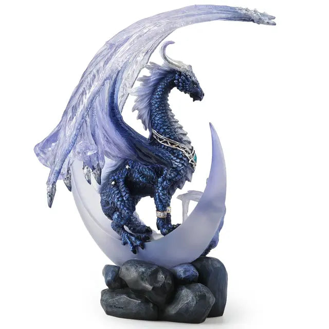 Nytheria Lunaris Seeker Dragon Statue | Moon, Night & Tides - 9⅛"