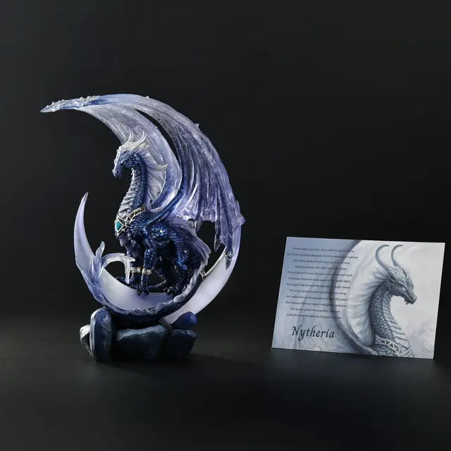 Nytheria Lunaris Seeker Dragon Statue | Moon, Night & Tides - 9⅛"