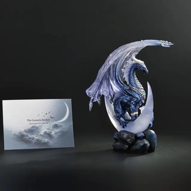 Nytheria Lunaris Seeker Dragon Statue | Moon, Night & Tides - 9⅛"