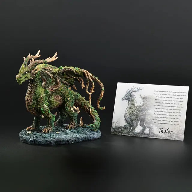 Thalor Verdant Grove Dragon Statue | Guardian of the Forest, Green & Swamp - 7"