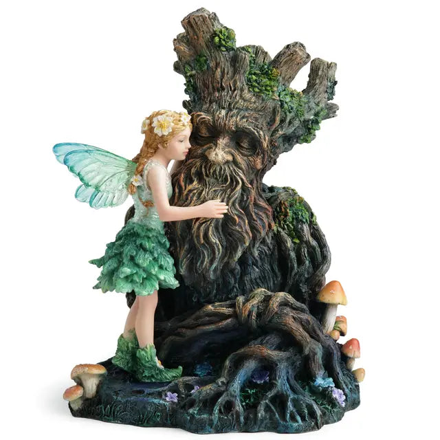 Fairy & Treeant Guardian Statue | Woodland Fantasy Décor - 7⅛"