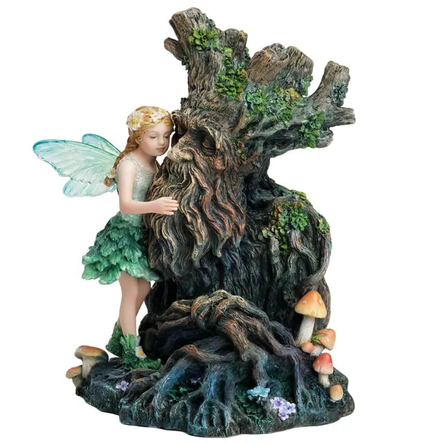 Fairy & Treeant Guardian Statue | Woodland Fantasy Décor - 7⅛"