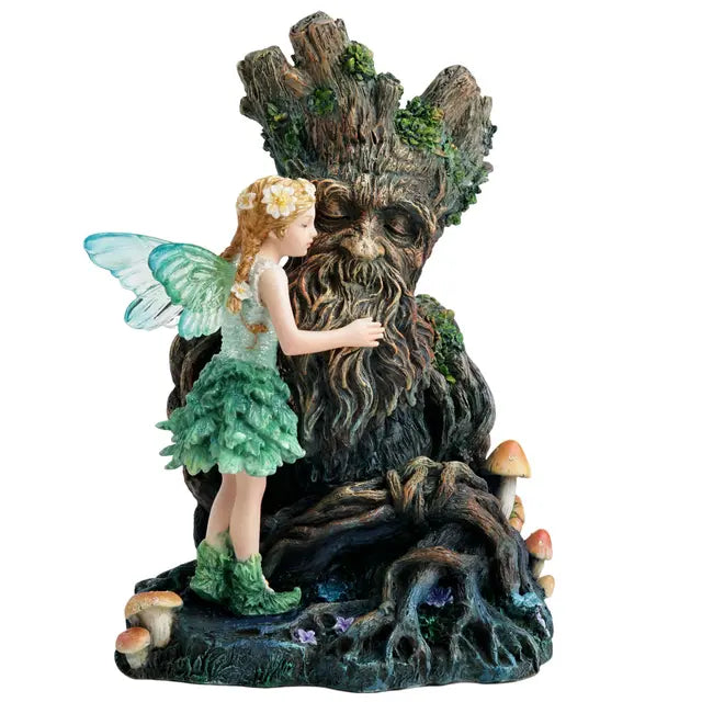 Fairy & Treeant Guardian Statue | Woodland Fantasy Décor - 7⅛"