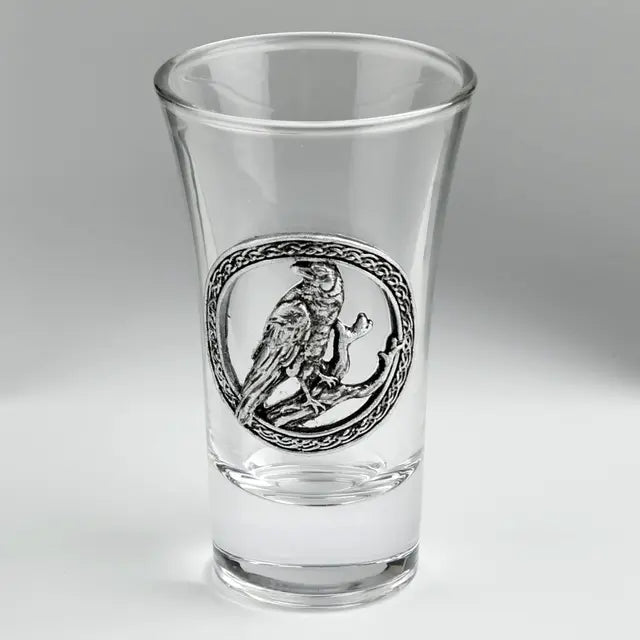 Perching Raven Shot Glass | Norse & Celtic Gothic Glass