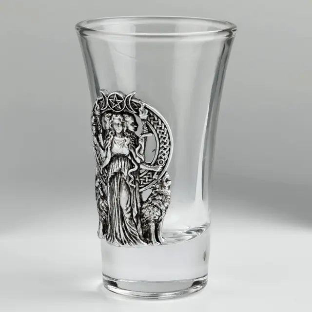 Hecate & Wolves Shot Glass | Greek Goddess Glass