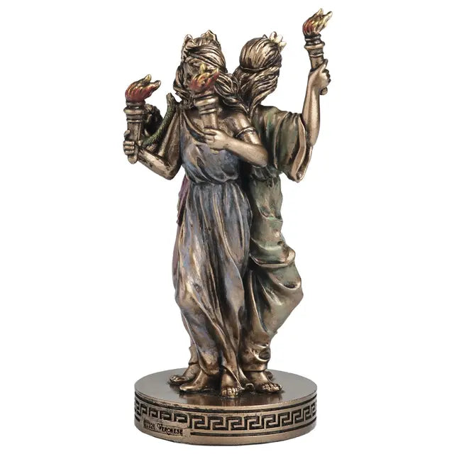 Triple Goddess Hecate Statue | Polystone Triform Figure, 3¾"