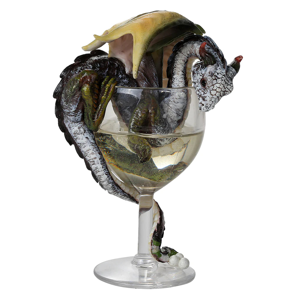 Experience Whimsy and Elegance with the White Wine Dragon Statue